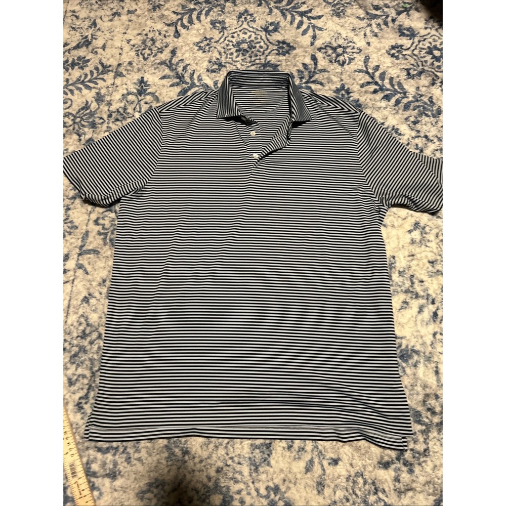 Hart Schaffner Marx Luxury Performance Polo Shirt Men's L Blue Houndstooth